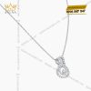 Dây chuyền vàng trắng Au750 đính kim cương