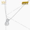 Dây chuyền vàng trắng Au750 đính kim cương
