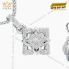 Dây chuyền vàng trắng Au750 đính kim cương