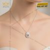Dây chuyền vàng trắng Au750 đính kim cương