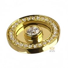 Khuy cài nút áo vàng Au750 đính kim cương