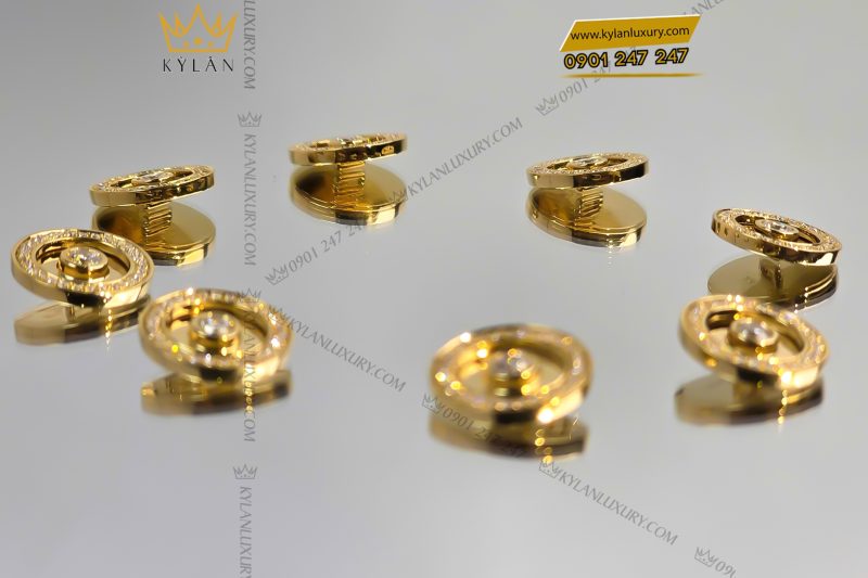 Khuy cài nút áo vàng Au750 đính kim cương