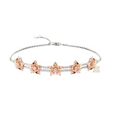 Lắc tay Hoa Mai vàng hồng Au750 đính kim cương