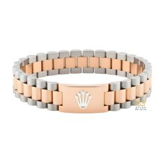 Lắc tay Rolex demi vàng hồng Au750