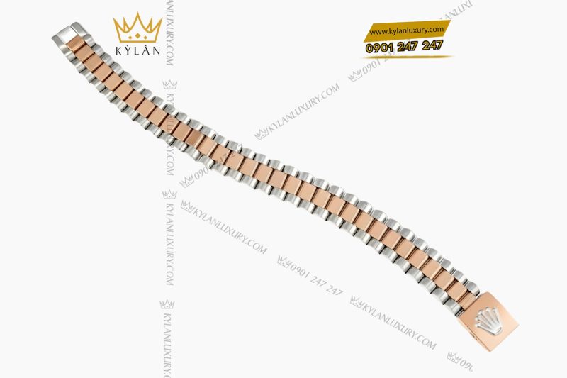 Lắc tay Rolex demi vàng hồng Au750