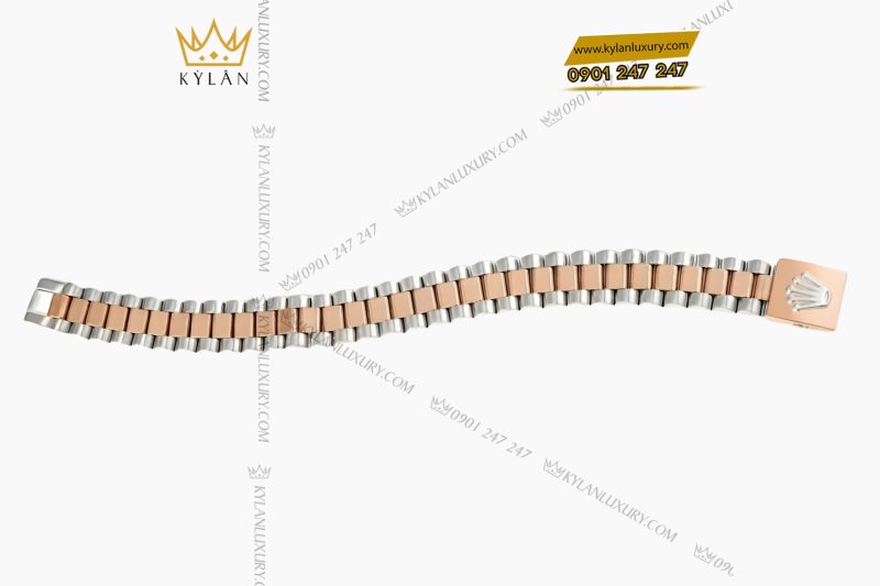 Lắc tay Rolex demi vàng hồng Au750