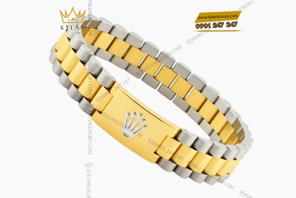 Kỳ Lân Luxury Lac tay Rolex demi vang vang nguyen khoi au750 2 Lắc tay Rolex demi vàng vàng Au750