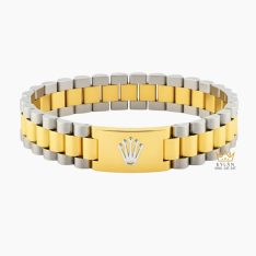 Lắc tay Rolex demi vàng vàng Au750