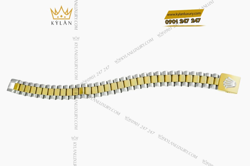 Lắc tay Rolex demi vàng vàng Au750