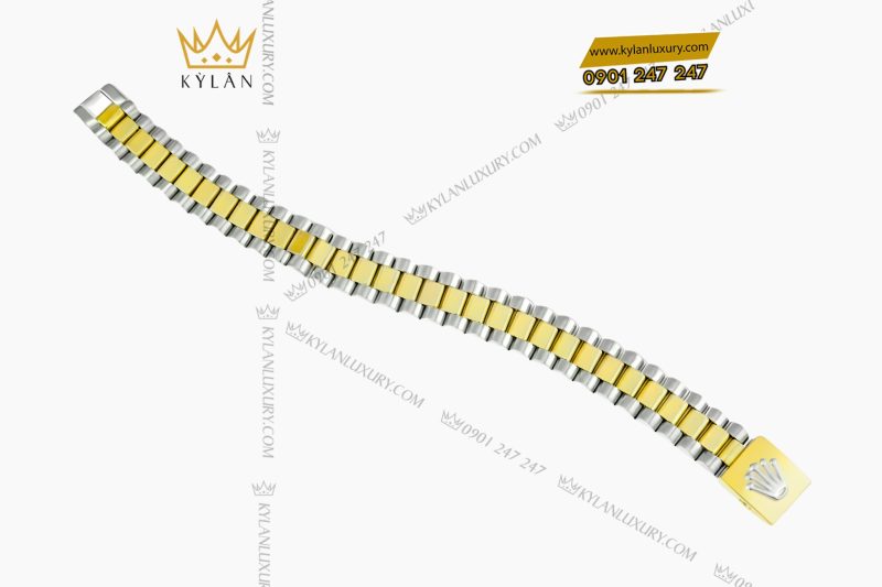 Lắc tay Rolex demi vàng vàng Au750