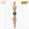 Lắc tay Rồng vàng hồng Au750 đính đá quý xanh