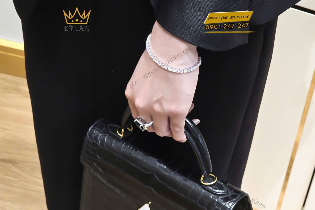 Kỳ Lân Luxury Lac tay Tennis vang trang Au750 dinh 40 vien kim cuong 11 Lắc tay Tennis vàng trắng Au750 đính 40 viên kim cương