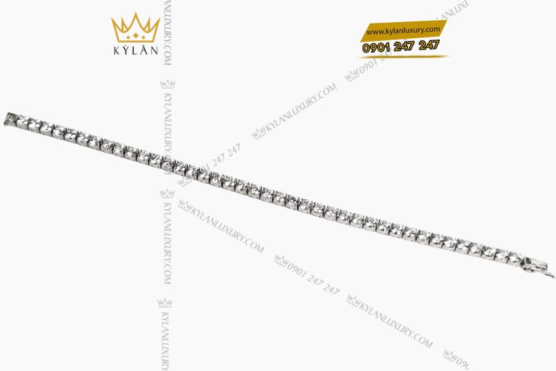 Lắc tay Tennis vàng trắng Au750 đính 40 viên kim cương