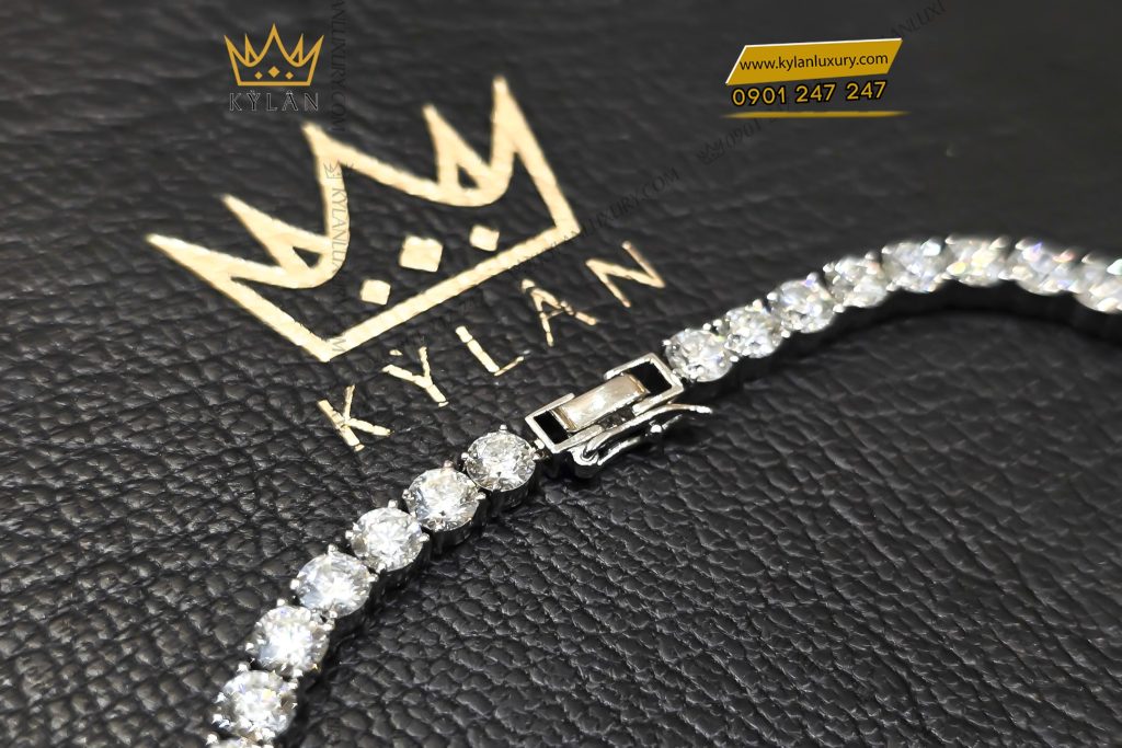 Kỳ Lân Luxury Lac tay Tennis vang trang Au750 dinh 40 vien kim cuong 6 Lắc tay Tennis vàng trắng Au750 đính 40 viên kim cương