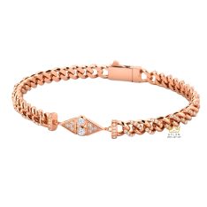 Lắc tay vàng hồng Au750 đính kim cương