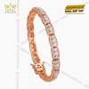 Lắc tay vàng hồng Au750 đính kim cương 