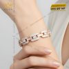 Lắc tay vàng hồng Au750 đính kim cương