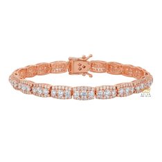 Lắc tay vàng hồng Au750 đính kim cương 