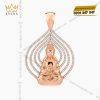 Mặt dây chuyền Phật Quan Âm vàng hồng Au750 đính kim cương