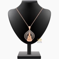 Mặt dây chuyền Phật Quan Âm vàng hồng Au750 đính kim cương