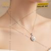 Mặt dây chuyền ngọc trai vàng trắng Au750 đính kim cương