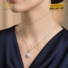 Mặt dây chuyền ngọc trai vàng trắng Au750 đính kim cương