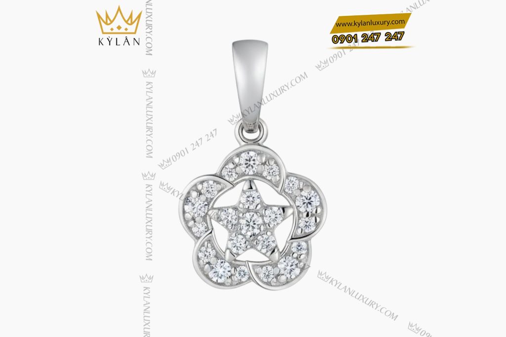 Kỳ Lân Luxury Mat day chuyen ngoi sao vang trang Au750 dinh kim cuong 4 Mặt dây chuyền ngôi sao vàng trắng Au750 đính kim cương