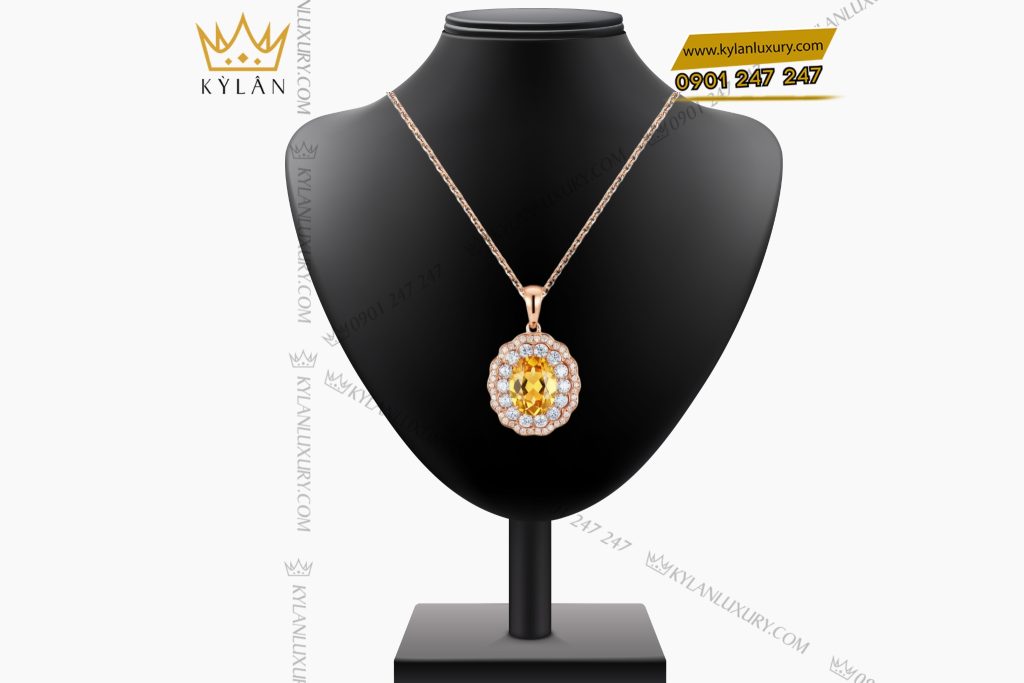 Mặt dây chuyền vàng hồng Au750 đính kim cương và đá quý 7 Kỳ Lân Luxury Mat day chuyen vang hong Au750 dinh kim cuong va da quy 2 Mặt dây chuyền vàng hồng Au750 đính kim cương và đá quý