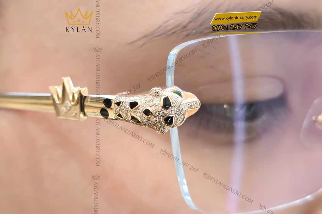 Kỳ Lân Luxury Mat kinh Bella vang hong Au750 dinh kim cuong 15 Mắt kính Bella vàng hồng Au750 đính kim cương