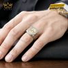 Nhẫn Kỳ Lân Crown demi vàng Au750 đính kim cương