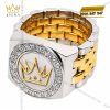 Nhẫn Kỳ Lân Crown demi vàng Au750 đính kim cương
