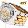 Nhẫn Kỳ Lân Crown demi vàng Au750 đính kim cương