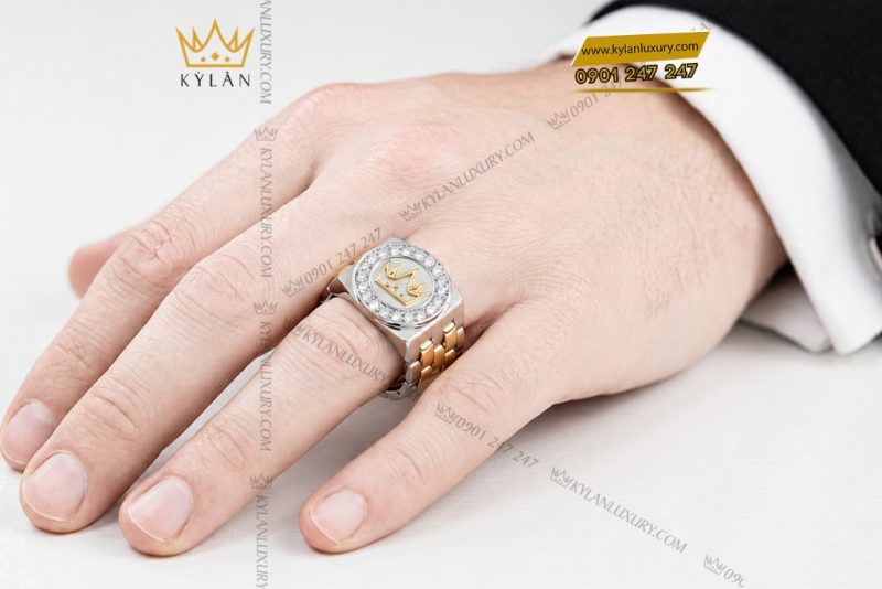 Nhẫn Kỳ Lân Crown demi vàng Au750 đính kim cương