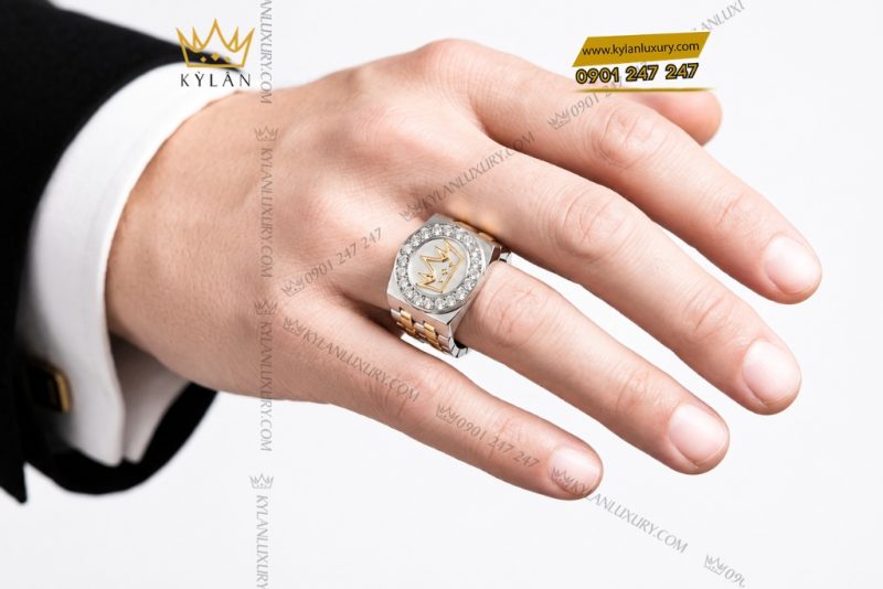 Nhẫn Kỳ Lân Crown demi vàng Au750 đính kim cương