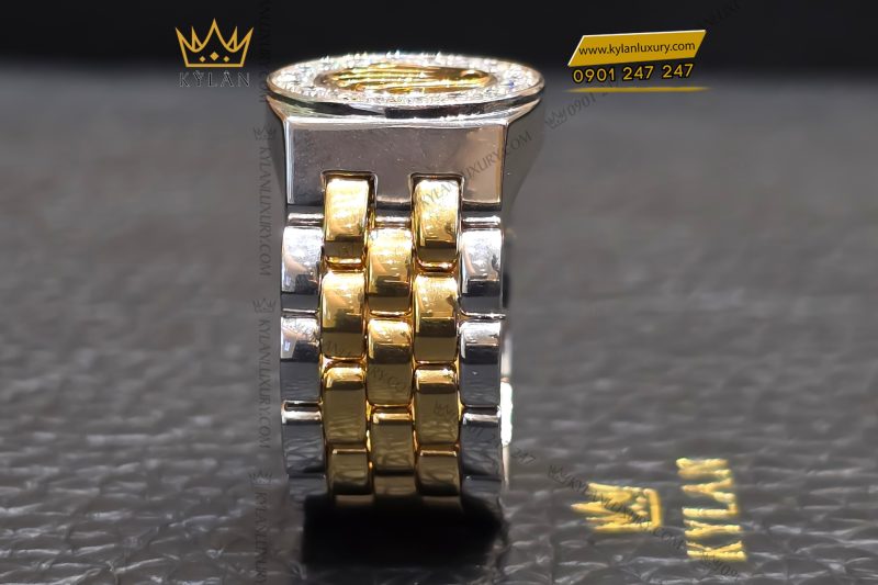 Nhẫn Rolex demi vàng vàng Au750 đính kim cương