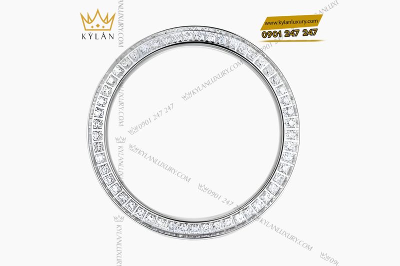 Nhẫn Rolex xoay vàng hồng Au750 đính 4 hàng kim cương