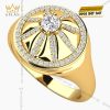 Nhẫn nam vàng Au750 đính kim cương