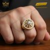 Nhẫn nam vàng Au750 đính kim cương