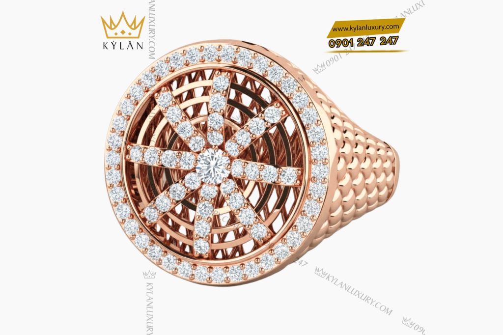 Nhẫn nam vàng hồng Au750 đính kim cương 7 Kỳ Lân Luxury Nhan nam vang hong Au750 dinh kim cuong 2 2 Nhẫn nam vàng hồng Au750 đính kim cương
