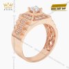 Nhẫn nam vàng hồng Au750 đính kim cương