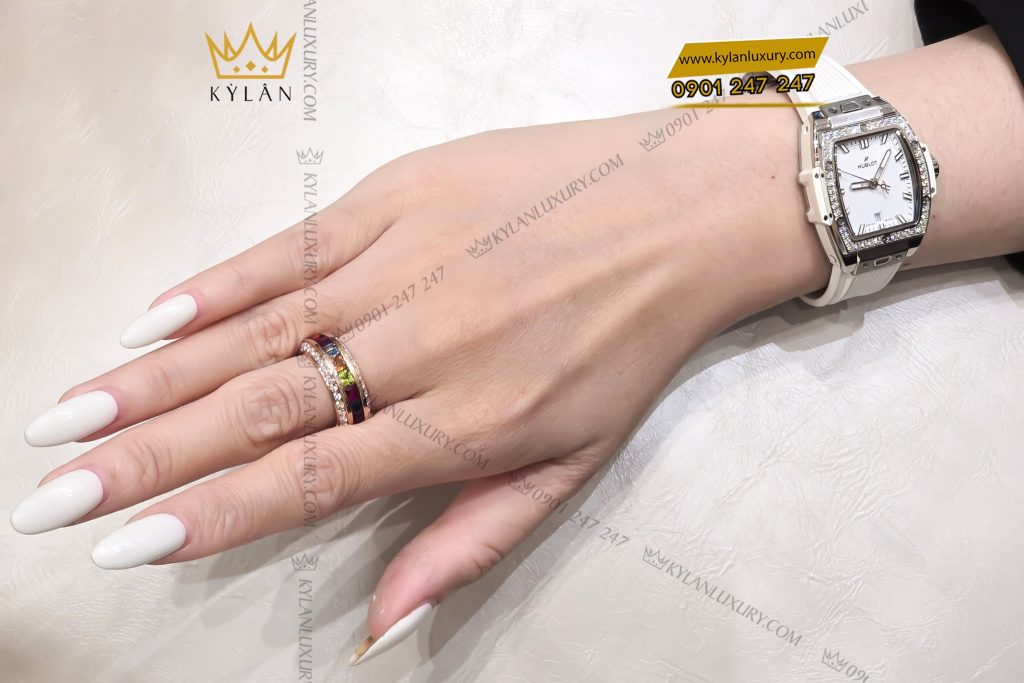 Kỳ Lân Luxury Nhan nam vang hong Au750 dinh kim cuong va da quy 6 1 Nhẫn nam vàng hồng Au750 đính kim cương và đá quý