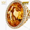 Nhẫn nữ Oval vàng Au750 đính kim cương và đá quý vàng