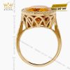 Nhẫn nữ Oval vàng Au750 đính kim cương và đá quý vàng