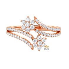 Nhẫn nữ vàng hồng Au750 đính kim cương