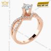 Nhẫn nữ vàng hồng Au750 đính kim cương