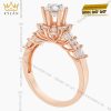Nhẫn nữ vàng hồng Au750 đính kim cương