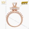 Nhẫn nữ vàng hồng Au750 đính kim cương 