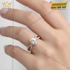 Nhẫn nữ vàng hồng Au750 đính kim cương