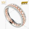 Nhẫn nữ vàng hồng Au750 đính kim cương
