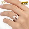 Nhẫn nữ vàng hồng Au750 đính kim cương